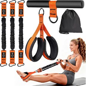 حزام مقاومة بدواسة قابل للتعديل مع مقابض، حزام مقاومة متعدد الوظائف بوزن 30 رطل للنساء، معدات اللياقة البدنية للجلوس للبطن والخصر والذراع والبطن والساق وتدريب الجسم بالكامل in Kuwait