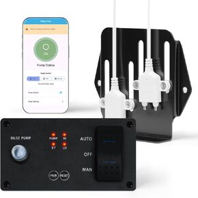Bilge Pump Switch with Intelligent Water Level Sensor, Zuomeng Bluetooth Sensor Switch Kit with App & Panel Dual Monitoring, Adjustable Water Level Detection Range, 3 Modes, IP65 Panel for Smart Bilge in Kuwait