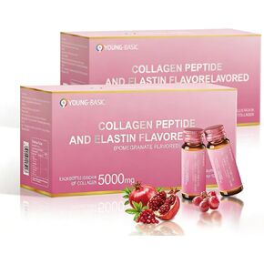 Ageless Beauty Marine Collagen Drink, 5,000mg Korean Collagen Tripeptide Liquid Collagen for women with French Hydrolyzed Collagen, Skipjack Elastin Peptide, Supports Skin, Less Wrinkles, 0 Additives in Saudi Arabia