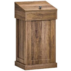 خزانة سلة المهملات من تشوزون، سلة مهملات خشبية مع غطاء، سلة قمامة سعة 17 جالون للمطبخ، غرفة المعيشة، غرفة النوم، غرفة الغسيل، خشب الجوز MWB01HT in Kuwait