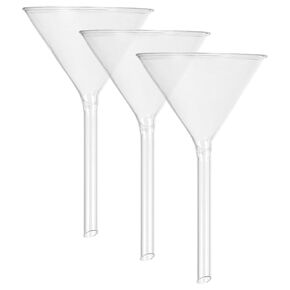 Holibanna 3pcs Short Neck Glass Filter Funnel 100mm Laboratory Scientific Filling Funnels for Lab Use in Kuwait