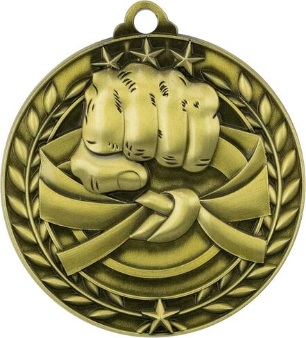 جائزة الميداليات الذهبية للفنون القتالية من Express Medals مع أشرطة للرقبة WAMG-940 - (عبوة من 10 قطع) in Saudi Arabia