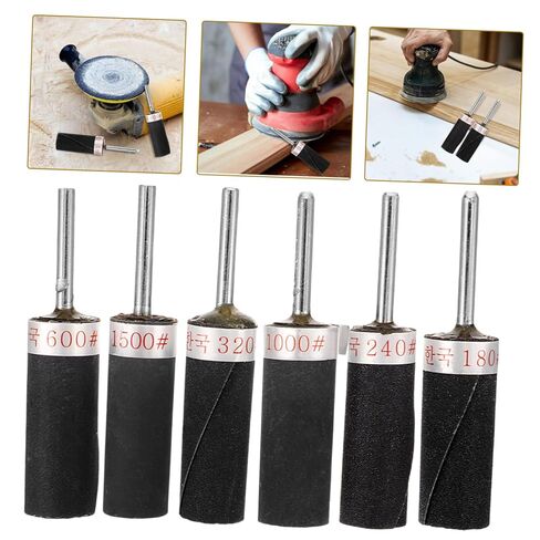 6 قطعة أداة دوارة الرملي طبل متنوعة الصنفرة طبل الملمع بت أسطواني الرملي ورقة قضيب رأس مطحنة للحفر الصحافة غرامة حصى in Kuwait