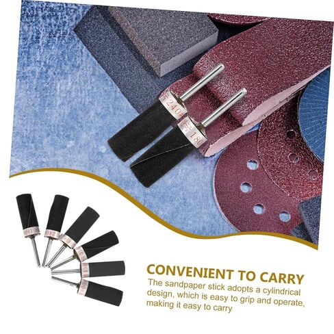 6 قطعة أداة دوارة الرملي طبل متنوعة الصنفرة طبل الملمع بت أسطواني الرملي ورقة قضيب رأس مطحنة للحفر الصحافة غرامة حصى in Kuwait