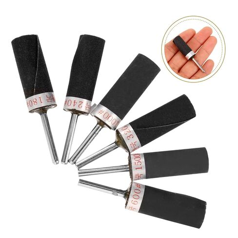 6 قطعة أداة دوارة الرملي طبل متنوعة الصنفرة طبل الملمع بت أسطواني الرملي ورقة قضيب رأس مطحنة للحفر الصحافة غرامة حصى in Kuwait