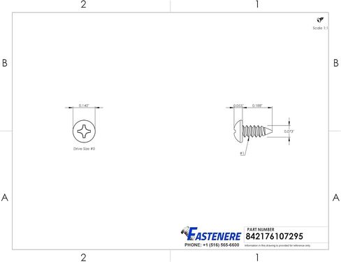 #1 × 3/16 بوصة براغي معدنية للصفائح المعدنية، من الفولاذ المقاوم للصدأ 18-8، خيط كامل، لمسة نهائية لامعة، ذاتية التنصت، الكمية 25 من Fastenere in Kuwait