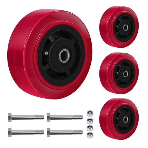 عجلات بديلة مقاس 5 × 2 بوصة، من البولي يوريثين على عجلة أساسية من البولي أوليفين - تجويف 1/2 بوصة، استبدال عجلة شديدة التحمل لعجلات الألواح الصناعية (4 عبوات) in Kuwait