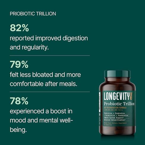Probiotic Trillion – 1 Trillion CFU with Prebiotics, Probiotics, Parabiotics & Postbiotics – Bacillus Subtilis AB-22 – Gut Health, Immune Support, Glyphosate Detox – 30 Day Supply in Saudi Arabia