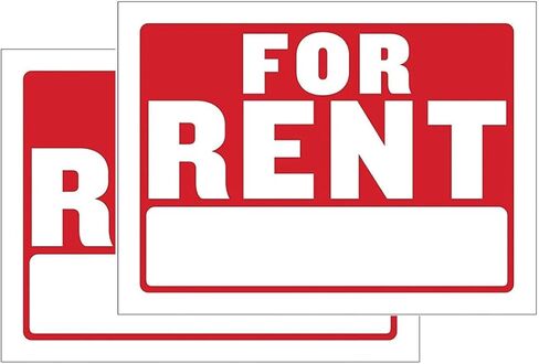 لافتة للإيجار كبيرة مقاس 30.48 سم × 40.64 سم (عبوة من قطعتين) - بلاستيك مقاوم للماء، رؤية عالية، تخصيص سهل للكتابة، استخدام متين خارجي/داخلي in Kuwait