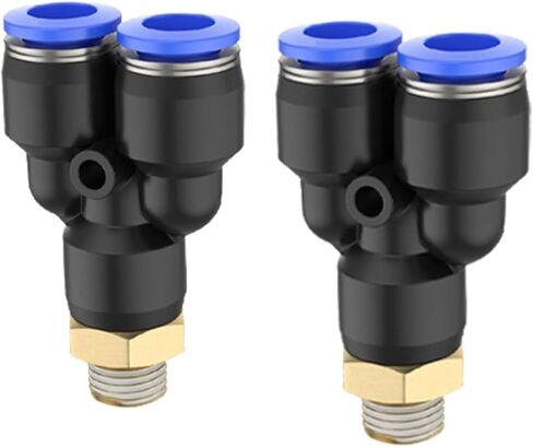 Y-shaped Three-way Quick Connector PX4-M5/6-01/8-02 Pneumatic External Thread 1Pcs(蓝色PX8-04) in Kuwait