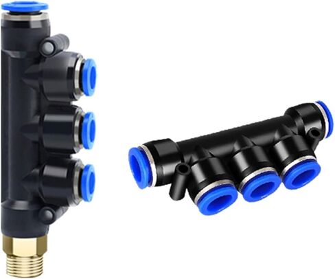Pneumatic Connector Five Way PK4/8/10 Plastic Quick Plugs PU Air Hose 8mm10mm 1Pcs(蓝色PK-4) in Kuwait