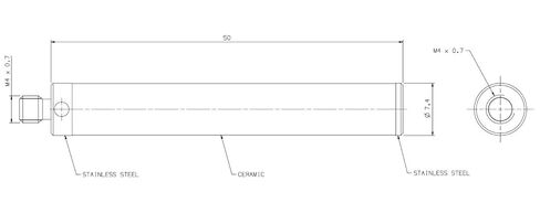 M4 Ceramic Extension Rod Length 50mm A-5000-7755（1.97in) for OMP40-2 OMP60 OMP400 RMP60 CNC Probe in Kuwait
