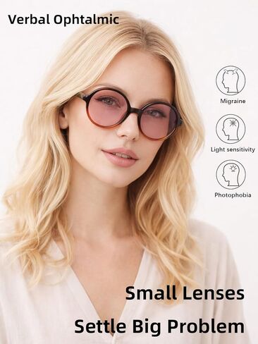 FL-41 Photochromic Migraine Light Sensitivity Glasses for Photophobia/Anti-Blue Light/Fluorescent Light Computer Screen Glare Protection Women in Saudi Arabia