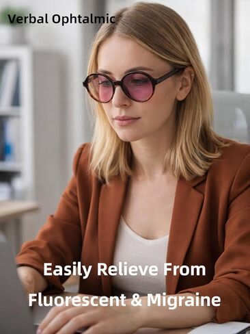 FL-41 Photochromic Migraine Light Sensitivity Glasses for Photophobia/Anti-Blue Light/Fluorescent Light Computer Screen Glare Protection Women in Saudi Arabia