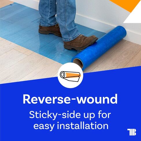 TapeManBlue Floor Protection Film, 36" x 500', Made in USA, Blue Self Adhesive Floor Protector Tape for Moving, Painting and Construction, Temporary Covering to Shield Hardwood, Tile, Hard Surfaces in Saudi Arabia