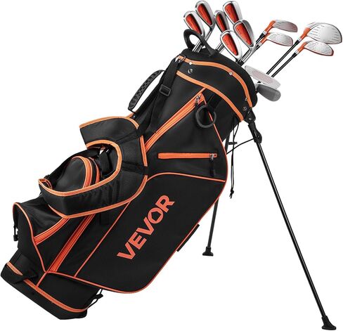 VEVOR Golf Club Set, 12 Pieces Golf Club Complete Set Right Handed with 460CC #1 Driver, #3 & 5 Fairway Wood, #4 Hybrid, #5/#6/#7/#8/#9/#PW/#SW Irons, L-Shaped Putter, Golf Stand Bag in Saudi Arabia