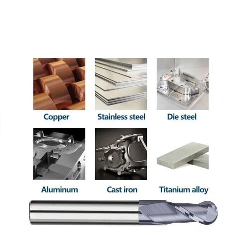 Solid Carbide Ball Nose End Mill Cutter CNC Router Bits R0.5-R6.0 2 Flute Milling Tools Radius(R0.5xD4x2x50L) in Saudi Arabia