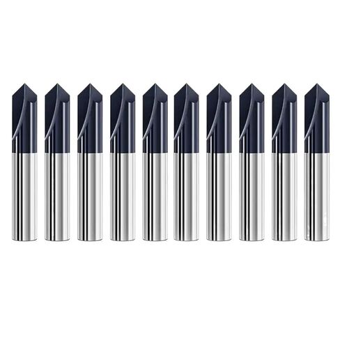 10pcs 90 Degree Chamfer End Mill 6mm Shank 2 Flutes Solid Tungsten Carbide V Groove Router Bit for Carving Deburr in Saudi Arabia