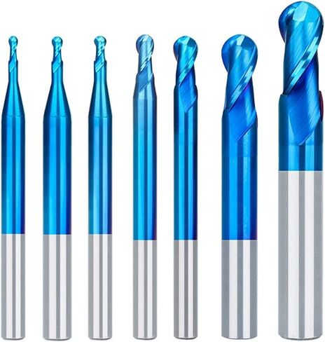 2 Flute Nano Blue Coat Ball Nose Spiral End Mill Set Carbide CNC Machine Router Bit Bits for Wood Working Acrylic MDF PVC in Saudi Arabia