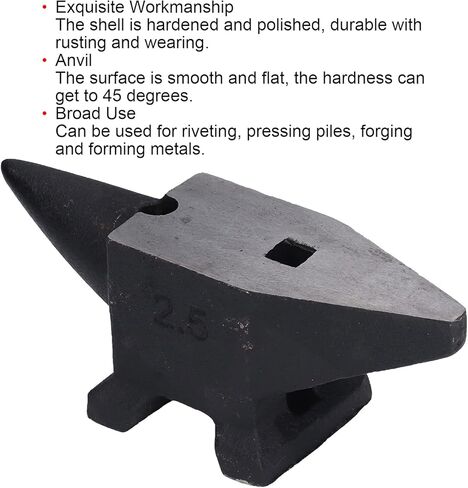 مقعد قرن سندان فولاذي بوزن 2.5 كجم، أداة تزوير عالية الصلابة مقاومة للصدأ للحدادة والتثبيت، سندان حديدي لمعالجة المعادن وتشكيلها in Kuwait
