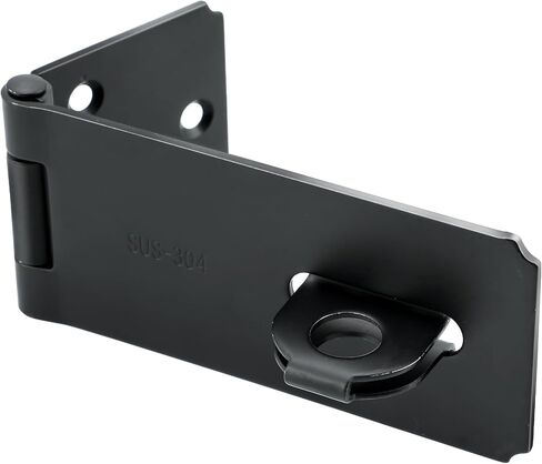 قفل الباب بمشبك، مزلاج سميك SUS304 من الفولاذ المقاوم للصدأ، مشبك قفل بمشبك للباب الداخلي، الباب الأمامي، باب المرحاض، باب الحظيرة، باب، باب المرآب، غرفة الحيوانات الأليفة (أسود، 3.15 بوصة) in Kuwait