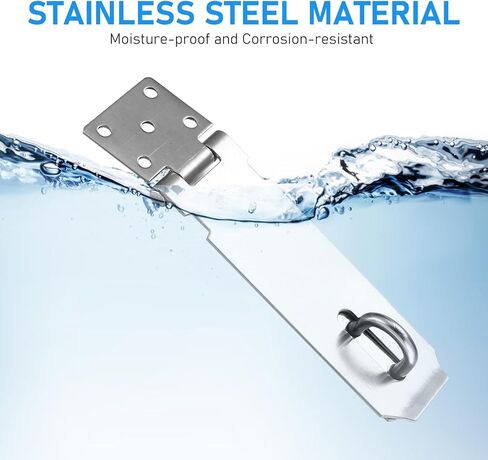 Hasp Latch, 2 Set 5 inch Padlock Hasp, Door Locks Padlock Hasp Latch, Stainless Steel Padlock Latch Hasp Lock, Safety Padlock Clasp Hasp Lock Latch Hasps for Padlocks, with 18 Screws in Kuwait