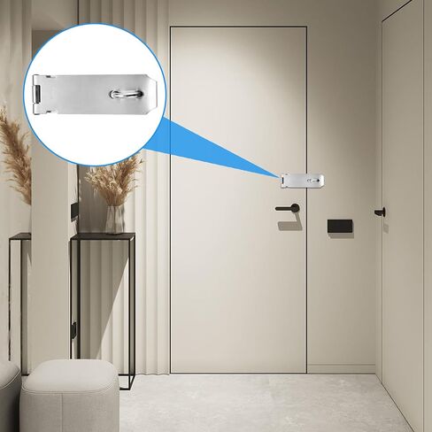 Hasp Latch, 2 Set 5 inch Padlock Hasp, Door Locks Padlock Hasp Latch, Stainless Steel Padlock Latch Hasp Lock, Safety Padlock Clasp Hasp Lock Latch Hasps for Padlocks, with 18 Screws in Kuwait