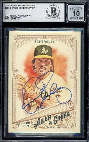 دينيس إكرسلي جوهرة منت 10 بيكيت باس موقعة 2018 Topps Allen & Ginter Autog - بطاقات البيسبول الموقعة in Saudi Arabia