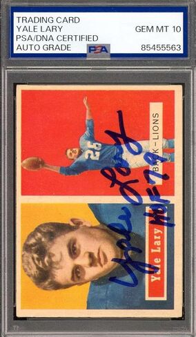 ييل لاري جوهرة النعناع 10 PSA DNA موقعة 1957 Topps Rookie Autograph - كرة القدم Slabbed بطاقات المبتدئين الموقعة in Saudi Arabia