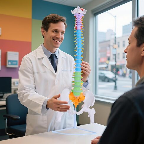 نموذج العمود الفقري بالحجم الطبيعي - نموذج تشريحي للعمود الفقري البشري المرن مقاس 34.6 بوصة مع الأعصاب والشرايين والعمود القطني والحوض الذكري، نموذج العمود الفقري التشريحي الملون in Kuwait