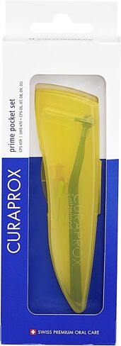مجموعة فرش Curaprox Interdental CPS 459 Prime Pocket Kit - للتنظيف الفعال للمساحات الضيقة | يشتمل على حامل و5 أحجام للفرشاة، وحقيبة زرقاء | صناعة سويسرية in Kuwait