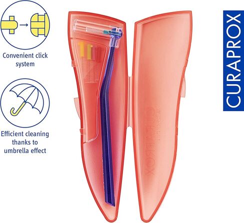 مجموعة فرش Curaprox Interdental CPS 459 Prime Pocket Kit - للتنظيف الفعال للمساحات الضيقة | يشتمل على حامل و5 أحجام للفرشاة، وحقيبة زرقاء | صناعة سويسرية in Kuwait