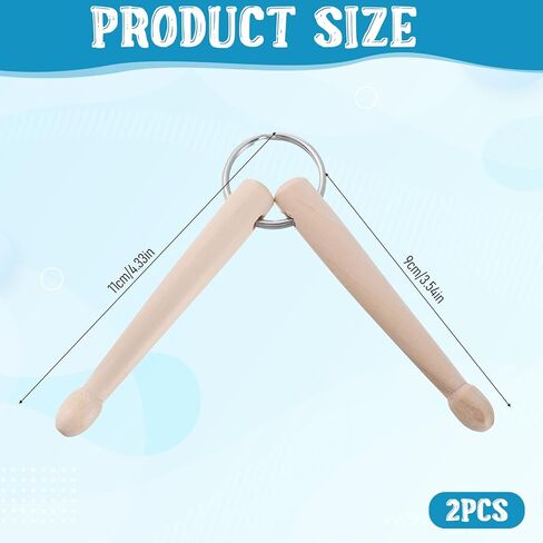 2 Piece Mini Drum Sticks Keychain, Wooden Drum Keys for Tuning Drums with One and Two Sticks Mini Drumstick Gear Percussion Accessories for Drummer and Band Gear in Saudi Arabia