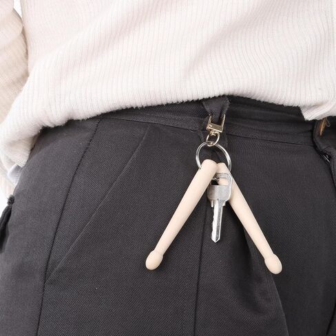 2 Piece Mini Drum Sticks Keychain, Wooden Drum Keys for Tuning Drums with One and Two Sticks Mini Drumstick Gear Percussion Accessories for Drummer and Band Gear in Saudi Arabia