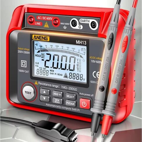 1PC MH13 Megohmmeter Ohm Tester Digital Multimeter Megometro Insulation Earth Voltage Resistance Meter Tester Tool in Kuwait