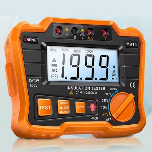 1PC MH10 Digital Megohmmeter Megger Meter Insulation Earth Ground Resistance 100-1000V Ohm Voltage Tester in Kuwait