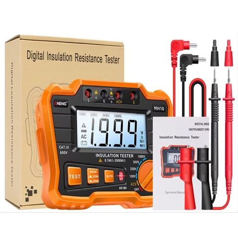 1PC MH10 Digital Megohmmeter Megger Meter Insulation Earth Ground Resistance 100-1000V Ohm Voltage Tester in Kuwait