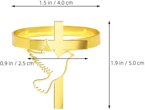 6 قطع من حلقات منديل حمامة السلام الذهبية من Cabilock، أبازيم حامل منديل من سبائك الزنك، ديكور طاولة المنزل المسيحي الديني للمعمودية، والتواصل، وحفلات الدش، وديكور الكنيسة in Kuwait