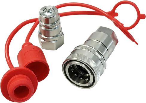 قارنات التوصيل السريع الهيدروليكية 1/2 بوصة Ag ISO 5675 مع صمام القفاز، خيط NPT 1/2 بوصة، 3600 رطل لكل بوصة مربعة، مناسبة لسلسلة Parker 8010-4 وPioneer 4000 in Saudi Arabia