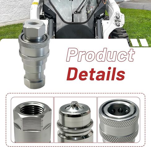 قارنات التوصيل السريع الهيدروليكية 1/2 بوصة Ag ISO 5675 مع صمام القفاز، خيط NPT 1/2 بوصة، 3600 رطل لكل بوصة مربعة، مناسبة لسلسلة Parker 8010-4 وPioneer 4000 in Saudi Arabia