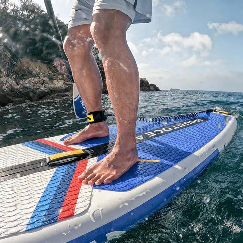 Mountocean Paddleboard Leash, All-Around 10 ft Coiled SUP Leash, Comfortable Ankle Cuff, Double Swivel, Anti-Tangle Ankle Leash for Stand Up Paddleboards in Saudi Arabia