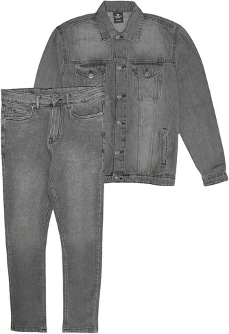 Men's Jean Suit Standard Jacket with Slim Fit Jeans in Kuwait