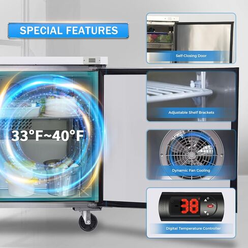ثلاجة تجارية تحت سطح العمل مقاس 29 بوصة، و8 قدم مكعب، ومدرجة في قائمة ETL وDOE، وثلاجة توضع على سطح العمل in Kuwait