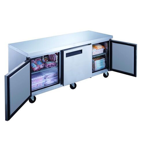 Dukers DUC72F 3-Door Undercounter Commercial Freezer in Stainless Steel in Saudi Arabia