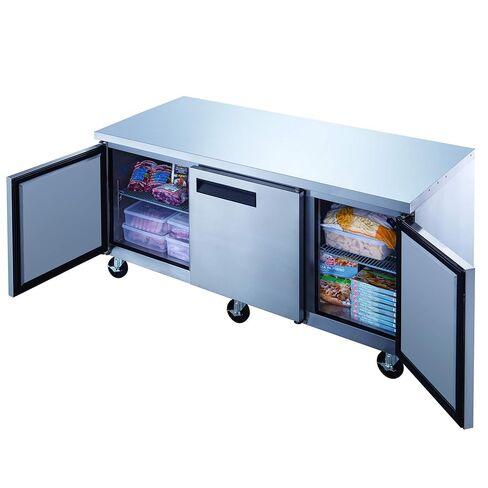 Dukers DUC72F 3-Door Undercounter Commercial Freezer in Stainless Steel in Saudi Arabia