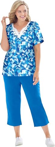 Woman Within Plus Size Petite 2-Piece Velour Hoodie Set in Saudi Arabia
