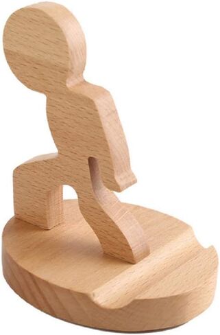 Little People Universal Cute Wooden Office Home Cell Phone Holder (Wood 1) in Kuwait
