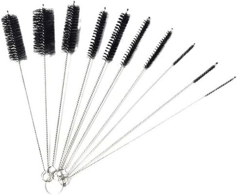 10 Pack Straw Cleaning Brushes (Black) – Small Bottle Brush for Thin Tubes, Cups, and Utensils in Saudi Arabia