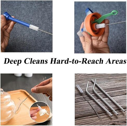 10 Pack Straw Cleaning Brushes (Black) – Small Bottle Brush for Thin Tubes, Cups, and Utensils in Saudi Arabia