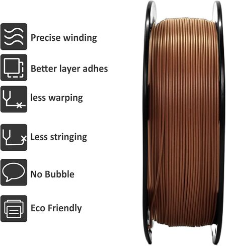 GEEETECH Matte PLA Filament 1.75mm Brown, 1kg Spool (2.2 lbs) 3D Printer Filament Matte Surface Texture & Low Warping, Dimensional Accuracy +/- 0.02 mm, Fit Most FDM Printers in Kuwait